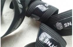 China Fashion Polyester Soft Elastic Band , Black Elastic Tape With Screen Printing Logo supplier