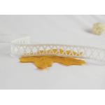 White Narrow Water Soluble Polyester Flat Lace Trim With Simple X Design