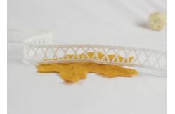 China White Narrow Water Soluble Polyester Flat Lace Trim With Simple X Design supplier