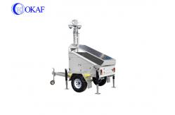 China Full HD Camera Mobile Sentry Surveillance Trailers , Dynamic Light Tower Mast Dual Stream supplier