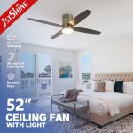 1stshine Antique Brass Color LED Ceiling Fan with Remote Vintage Style and Natural Wind for sale
