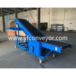 China Truck Loading Conveyor has a standing platform/Movable belt conveyor with standing platform for sale