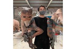 China Handmade Soft Dino Hand Puppet  Adult Age Raptor Hand Puppet supplier