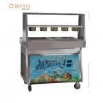 Commercial Catering Stainless Steel Material Freeze Table Double Flat Pan Fry Ice Cream Roll Machine for sale