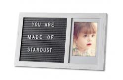 China Changeable Felt Letter Board Wooden Photo Frame With White Letters supplier