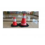Red PVC Construction Safety Tools Traffic Rode Cones With Reflective Tape for sale