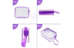 China Purple waterproof durable lager capacity cosmetic bag with handle supplier