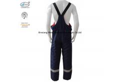 China Navy Blue Winter Flame Retardant Fr Bib Insulated Overalls With Reflective Trim supplier