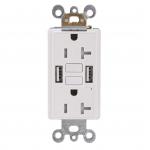 20A GFCI Receptacle Tamper Resistant With 5V 2.4A USB for sale