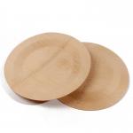 Organic Disposable Round Bamboo Fiber Plates Tableware 23cm for sale