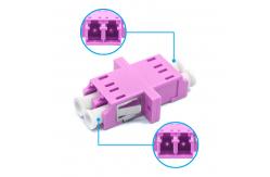 China OM4 Apc Fiber Connector Multimode Duplex Adapter Network With Flange supplier