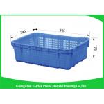 Green Vegetable Plastic Food Crates Large Vented For Cold Chain Transport for sale