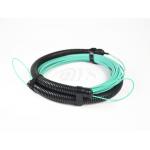 Fiber Optical OM3 MPO/MTP Patch Cord Round Fiber Cable With Pulling Eye / Socket for sale