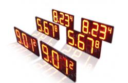 China Long Lifespan Red Digital Gas Station Price Signs Led 7 Segment Display supplier