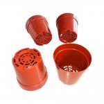 Hydroponics PP Bonsai 85mm Orange Plastic Flower Pots With Label