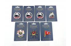China Titanic Legacy Artisan Crafted Lapel Pin Ship Wheel Vibrant Red Flag Soft Enamel supplier