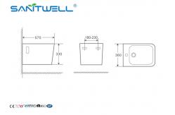 China Women Self Cleaning Bathroom Wall Mounted Bidet Ceramic Material 575 * 360 * 330mm supplier