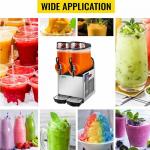 110V Commercial Slushy Machine 2x6L Soft Ice Cream Maker 1300W LED Display Automatic for sale