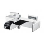 LED Light Wall Mounted Waterfall Bath Taps One Handed Hot And Cold for sale
