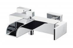 China LED Light Wall Mounted Waterfall Bath Taps One Handed Hot And Cold supplier