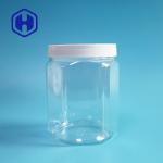 630ml Hexagonal Biscuit Plastic PET Jars Wide Mouth 87mm Diameter for sale