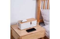 China Plastic Small Cable Management Box With Bamboo Lid supplier