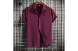 China Viscose/polyester/spandex Custom Mens Ethnic Printed Hawaiian Shirt with Stand Collar supplier