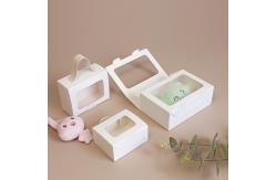 China Recycled Paper Window Gift Box with Handle for Party Favors supplier