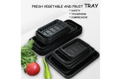 China Disposable Plastic PET Food Packaging Tray Custom Black Transparent For Meat Vegetable supplier