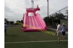 China pink pig slide inflatable supplier