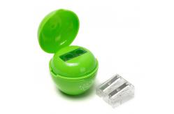 China Double Hole Apple Pencil Sharpener PS Plastic Handheld supplier