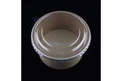 China Biodegradable Paper Salad Bowls With Lids Food Grade Brown Container supplier