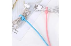 China Reusable  Silicone Cable Ties , Tidy Wire Cord Lead Organizer supplier