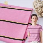 Soft And Stylish Environmentally And High Quality Striped Cotton Fabric For T- Shirt for sale