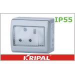South Africa Outdoor Plug Socket / 15 Amp Round Pin Socket 250V for sale
