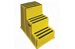 China Stackable 3 Tires Plastic Step Stool With Non Slip Mat supplier