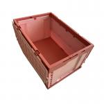 Folding HDPE Plastic Storage Crate With Attached Lid for sale