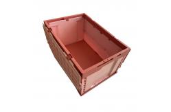 China Folding HDPE Plastic Storage Crate With Attached Lid supplier