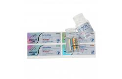China Glossy Varnishing PET Oral vial Bottle Labels With Gold Foil Stamped supplier