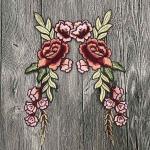 Colourful Floral Embroidered Applique Patches , Polyester Sew On Flower Appliques for sale