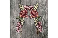 China Colourful Floral Embroidered Applique Patches , Polyester Sew On Flower Appliques supplier