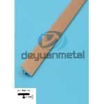 Golden Aluminum T Profiles Covering Width 8mm High 2.5mm for sale