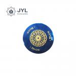 Metal Round Aluminium Labels Stickers Emboss Perfume Brand Glossy Blue Plate for sale