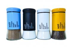 China Refillable Salt And Empty Round  Spice Jars Glass Spice Containers supplier