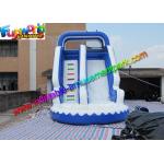 Kids inflatable water slide , Blue Inflatable Wet Slide Combo Game for sale