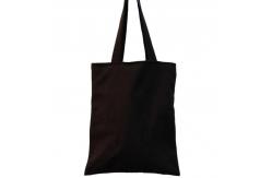 China Supermarket Promotion Black Canvas Shopping Bag With Customized Slogan supplier