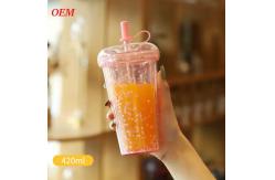 China Milk Tea Straw Cup Transparent Double-Layer Plastic Water Cup supplier