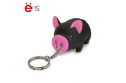 China Pig Shaped Promotional Plastic Keychain 3D For Gift Non Phthalate Pvc Material supplier