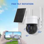 Outdoor Solar Panel Powered Wifi Smart 4mp Ptz Pir Cctv Ip Wireless Security Surveillance Solar Network Camera for sale