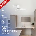 Small Space Big Impact 36 LED Ceiling Fan with 3 Color Dimmable Light and 5 Speeds for sale